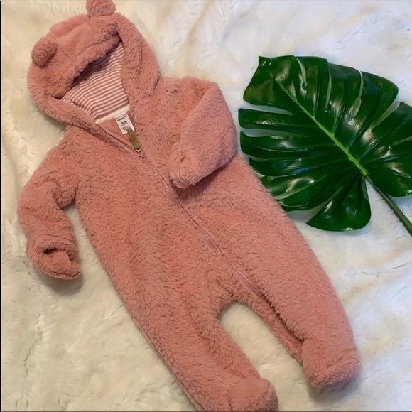fleece bear onesie baby